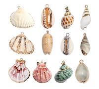 EXCEART 12 Piezas Conchas Manuales Encanto Concha Espiral Natural Joyería Concha Cuentas Concha Cowrie Colgante Concha Náutica Diy Colgante Encantos Caparazón Phnom Penh
