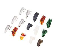 EXCEART 15piezas Púas De Guitarra Metálicas Púas De Pulgar Índice Color Plata Verde y Negro Para Guitarra