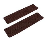 EXCEART 2 Alfombrillas Autoadhesivas Antideslizantes para Escaleras de Poliéster Color Café Doble Raya Tapetes para Peldaños Domésticos Lavables y Protectores de Madera Uso Seguro