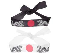 EXCEART 2 Diademas Deportivas de Samurái de Poliéster para Karate, Estilo Japonés, Suaves y Adaptables a Diferentes Formas de Cabeza, Ideales para Entrenamientos