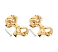 EXCEART 2 Juegos Pomo de Latón Dorado Forma de Lazo para Muebles, Tirador Cómodo y Fácil de Instalar Adecuado para Cajones y Armarios de Cocina