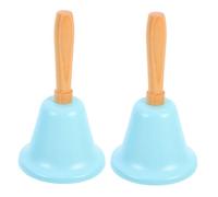 EXCEART 2 Piezas Campana de Mano Mango de Madera Campana de Servicio de Hierro para Aula y Bodas de Unidades con Sonido Fuerte para Atención