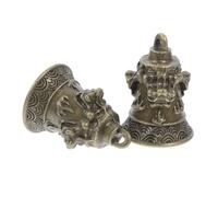 EXCEART 2 Piezas de Campanas de Latón Vintage Cabeza de León para Llavero, Decoración DIY y Navidad, Estilo Único Que Atrae Riqueza y Ahuyenta el Mal