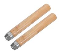 EXCEART 2 Piezas Mango de Limas de Madera, Mango de Archivo Ergonómico Redondo, con Collar Metálico, para Proyectos de Carpintería y Metalurgia, para Taladro Manual