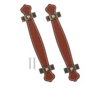 EXCEART 2 Piezas Tiradores de Cajón de Cuero PU con Marco de Aleación de Zinc Asas para Muebles y Baúles Resistentes y Fáciles de Instalar Compatibles con Armarios y Maletas Estilo Europeo