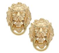 EXCEART 2 Tiradores de Puerta de Armario Estilo Chino Antiguo, Resistentes al Desgaste de Latón Dorado Cabeza de León Agarre Cómodo para Cocina y Hogar