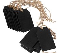 EXCEART 20 Piezas Pizarra De Caballete Pequeño Caballete De Pizarra Mini Etiquetas De Pizarra Colgar Etiquetas De Pizarra Etiquetas Colgantes Boda Decoracion De Madera Serrín Comestibles