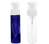 Exceart 2Pcs Dispensador de Espuma de plástico Botella Mini dispensadores de jabón espumoso Botellas de Bomba para Viajes Jabón de Manos Espuma Bpa 200 ml (Transparente + Azul)