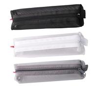 EXCEART 3 Piezas Estuche De Malla Transparente Bolsas Almacenaje Neceser para Maquillaje Lapices Estuche Escolar Bolsas con Cierre Zip Pencil Viajar Nylon Mini Bolso