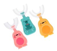 EXCEART 3 Unids en Forma de U- Cepillo de Dientes en Forma de U Forma Portátil Bebé Silicona Cepillo de Dientes Cepillo de Dientes Manual Capacitación de Dientes Soft Silicona Cepillo