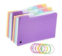 EXCEART 300 hojas Fichas de Estudio Rayadas de Páginas con Anillos de Tarjetas de Notas para Aprendizaje Organizadores de Proyectos y de Notas Colores Aleatorios para Color Aleatorio