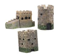 EXCEART 3piezas De y Castillos para Decoración De Mesa De Arena Estatuas De Castillos Europeos y Murallas Chinas De Detallada