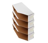 EXCEART 4 Piezas Caja Organizadora de Archivos, Cajas de Cartón para Mudanzas de 5 Niveles, Abertura Superior Inclinada, Papel, Blanco, Gran Capacidad, Acceso Fácil, para Gestión