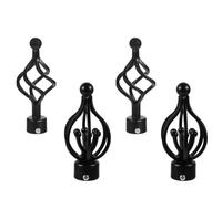 EXCEART 4 Piezas de Remate de Barra de Cortina de Hierro Negro para Hogar y Oficina, Cabezal Decorativo Elegante y Funcional para Reemplazo Rápido