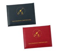 EXCEART 4 Piezas Juego De Tarjetas De Vacunas Titular del Pasaporte Protector De Tarjetas PU Caso De Licencias De Conducir Cubierta Protectora De Pasaporte Cuero PU 4X Cartera Dobladillo