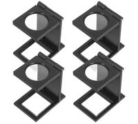 EXCEART 4 Piezas Lupa Plegable Portátil de Mano con Aumento 10x y Escala Integrada para Inspección de Telas y Joyería, Material Acrílico y Plástico, Adecuado para Uso en Casa
