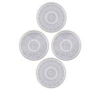 EXCEART 4 Piezas Molde Redondo de Silicona para Posavasos Patrón Mandala Detallado, Reutilizable y Seguro para Actividades DIY en Familia