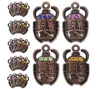 EXCEART 40 colgantes de escarabajo, llaveros, accesorios, collar, escarabajo, símbolo egipcio, accesorios para hacer joyas, joyas de masas, amuletos, colgantes de metal, 0.3X1.6X2.6CM, Perla, Sin