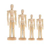 EXCEART 4piezas Figuras de Títeres de Madera Articuladas Adorno de Marioneta de Madera Decoración Artesanal para Manualidades Modelo de Boceto de Figura para Dibujar Casa