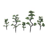 EXCEART 5 Árboles de Plástico en Miniatura para Maquetas de Tren y Planificación Urbana, Diseño Realista de Abeto Verde, Uso Versátil y Ahorro Paisajes de Modelismo