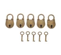 EXCEART 5 Piezas Mini Candado Vintage con Llave en Aleación Ligera y Portátil, Diseño Retro con Forma de Cabeza de Oso para Diario y Caja de Almacenamiento