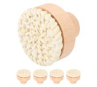 EXCEART 5 Piezas Pomos Redondos de Madera Natural y Ratán Resistentes Deformación para Armarios y Cajones Diseño Rústico Decorativo Adecuado para Baño y Hogar