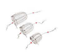 EXCEART 6 Piezas Jaula de Pesca de Acero Inoxidable Tapa de Resorte | Rojo, Liberación Fácil del Señuelo, Estructura Soldada, Dos Muelles Inferiores