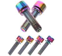 EXCEART 6 Piezas Pernos Hexagonales para Vástago de Bicicleta de Acero de Titanio M5x17mm Instalación Rápida para Ciclismo de Montaña y Carretera