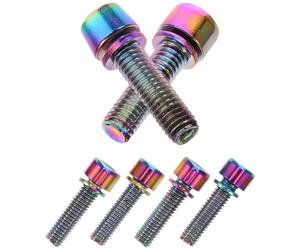 EXCEART 6 Piezas Pernos Hexagonales para Vástago de Bicicleta de Acero de Titanio M5x17mm Instalación Rápida para Ciclismo de Montaña y Carretera