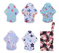 EXCEART 6 Piezas Toalla De Tía Lavable Paño Lavable Durante La Noche Servilletas Menstruales Mujer Madre La Capa Exterior Es De Tela Estampada Almohadilla De Lactancia Servilleta Sanitaria