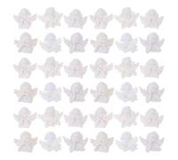 EXCEART 60pcs Ángel Charms 3D Bead Flatback Adorno de resina para DIY Teléfono Móvil Accesorios para el Cabello Artesanía Blanco