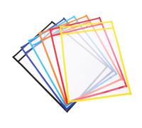 EXCEART 6piezas Bolsa Transparente Reutilizable De Borrado Seco Para Material Escolar Unidades Fundas Educativas Para Escribir y Borrar Para Enseñanza y Actividades Infantiles