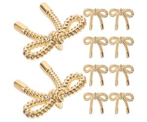 EXCEART Accesorios de Costura 10 Botones Decorativos de Aleación Dorada Forma de Lazo para Ropa y Abrigo para Fiestas y Eventos