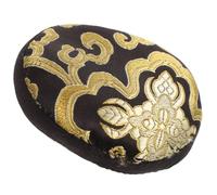 EXCEART Almohadilla para Cuenco Tibetano de Algodón Negro, Ligera y Redonda, Diseño Tradicional para Decoración en Templos Budistas y Hogar