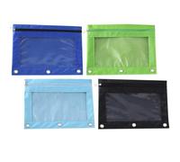 EXCEART Bolsa para carpetas con cremallera, estuche para lápices Oxford, organizador portátil para papelería de oficina, 4 piezas, 9.84 x 7.08 x 0.03 pulgadas