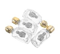 EXCEART Botellas Mini de Vidrio de 16ml con Diseño de Flor Decorativa Dorado, Paquete de 4 Piezas, Multifuncionales y Fáciles de Limpiar para Uso Diario y Peregrinaciones