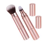 EXCEART Brocha bronceadora y de base doble cabezal con tapa protectora, set de 2 pinceles de plástico para maquillaje en entornos sociales y viajes