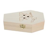 EXCEART Caja de Madera Beige con Tapa Abatible en Forma de Ataúd para Almacenamiento Versátil y Decoración Vintage Gótica Hogar o Lugar de Recuerdo