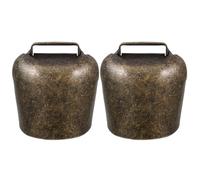 EXCEART Campanas de animales gruesas 2 piezas de hierro para accesorios de campanas agrícolas, campanas de oveja, caballos, vacas, decoración y función de alarma