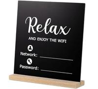 EXCEART Cartel de Madera Wifi con Escrita Mano Señalización para Tienda y Oficina Decoración Doble Cara
