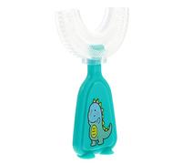 EXCEART Cepillo de Dientes en Forma de U Niños Cepillo de Dientes 360 ° Dientes Oral Limpieza Diseño Soft Silicone Brush Head Green