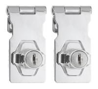 EXCEART Cerradura de Puerta de Mueble 2 Piezas 2.5 Pulgadas Acero Inoxidable y Hierro, Cerradura de Gabinete y Cajón para Seguridad en Hogar y Oficina, Reemplazo sin Perforación