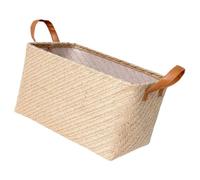 EXCEART Cesta de Almacenamiento Tejida de Yute Marrón Gran Capacidad y Asas, Organizador Multifuncional Hogar y Hotel, Diseño Simple y Resistente