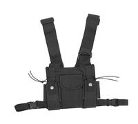 EXCEART Chaleco de Pecho Ajustable para Radio Senderismo y Camping Bolsa de Pecho de Material Resistente para Deportes al Aire