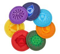 EXCEART Cojín para Cuenco Tibetano 7 Piezas Almohadilla Bordada Protectora Tapete para Cuenco de Sonido Budista Accesorio Ligero Portátil para Yoga y Oración