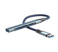 EXCEART Concentrador USB 3.0 4 Adaptador Múltiple Laptop Mini Portátil Divisor USB Teclado Mouse Oficina Compatible Pc Dispositivos Móviles Color Negro