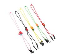 EXCEART Cordones Largos Ajustables Material de Silicona y Poliéster 5 Piezas Cuello Clips Diseño de Dibujos Animados para Sujetar Infantiles para Actividades Escolares al Aire Libre