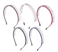 EXCEART Diademas Antideslizantes para Mujer y Niña Dientes Largos, 5 Piezas de Acero y Tela, Accesorio Práctico y Estiloso para Peinados Rápidos