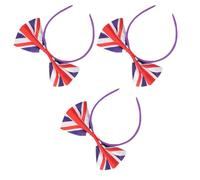 EXCEART Diademas Cabello Lazo y Bandera del Reino Unido, 3 Piezas Grandes, Accesorios Ligeros para Aficionados al Fútbol y Celebraciones Patrióticas