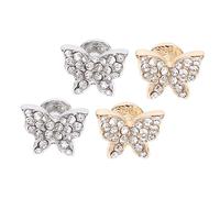 EXCEART Dijes Decorativos Para Correa De Reloj De Aleación, Accesorios De 4 Piezas Para Correas De Silicona, Diseño Brillante Tachuelas Para Personalizar Relojes Inteligentes, Unisex, Color Plateado